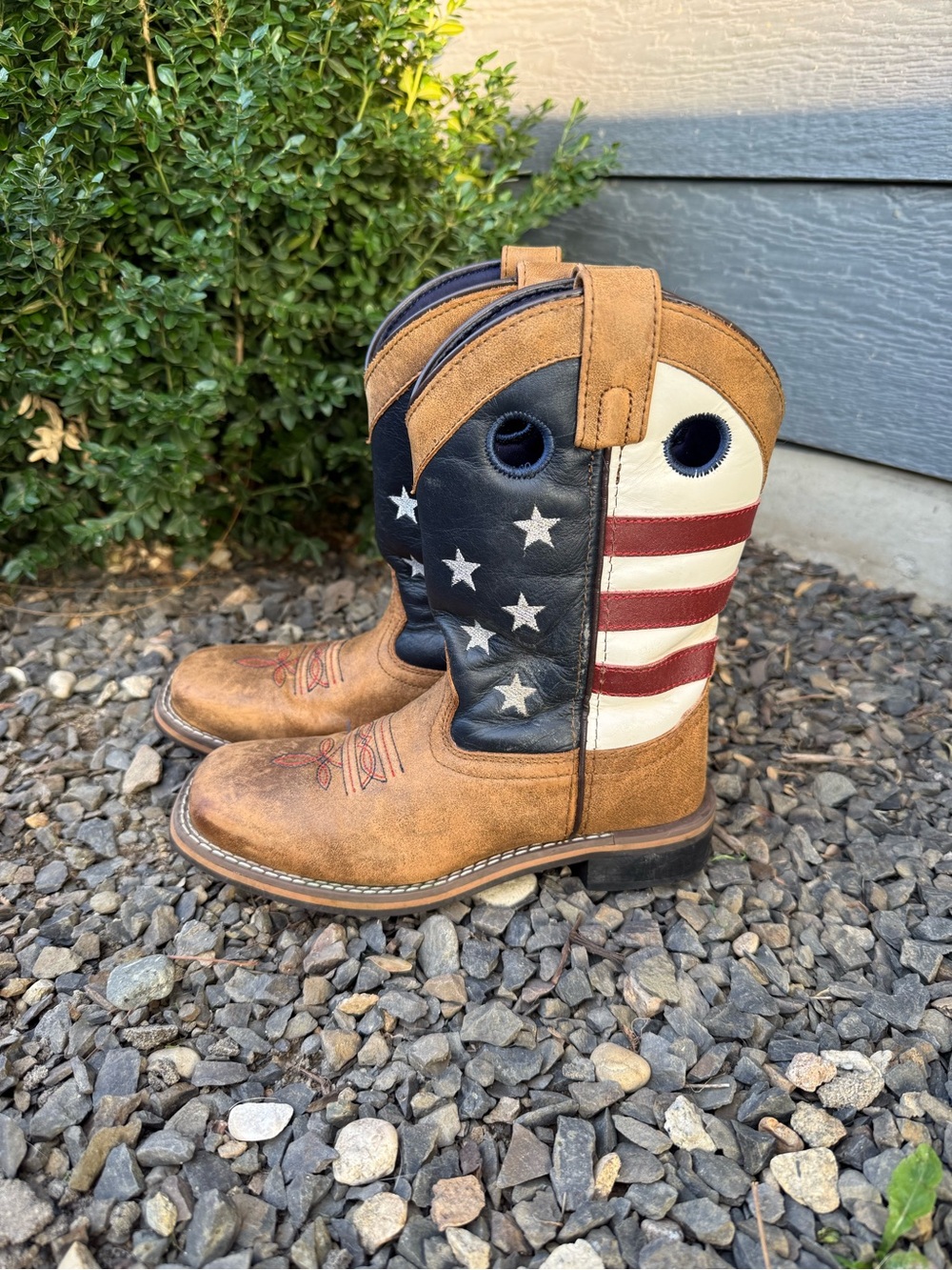 Cody James Kids Size 1D American Flag Leather Western Cowboy Boots